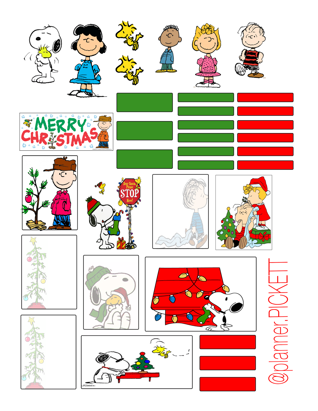 peanuts gift tags